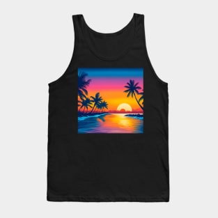 80s Style  Beautiful Sunset Retro Vintage Travel Artwork Tank Top